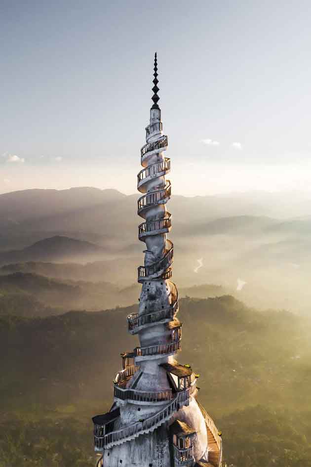 Ambuluwawa Tower top view